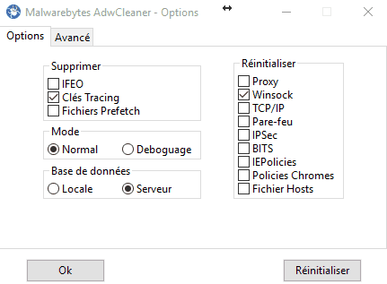 AdwCleaner - Options
